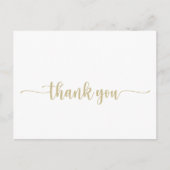 Gold-minimalistische kalligrafie Dank u Briefkaart (Voorkant)