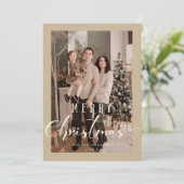 Gold-minimalistische kerstfotoserie feestdagenkaart (Staand voorkant)