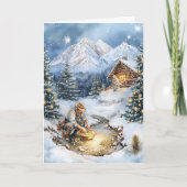 Gold Mining Gold Miner Panning Gouden Kerst Kaart (Voorkant)