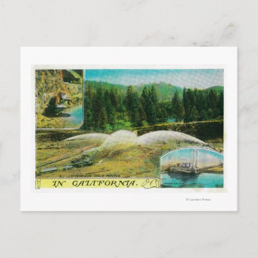 Gold Mining in California StateState Briefkaart (Voorkant)