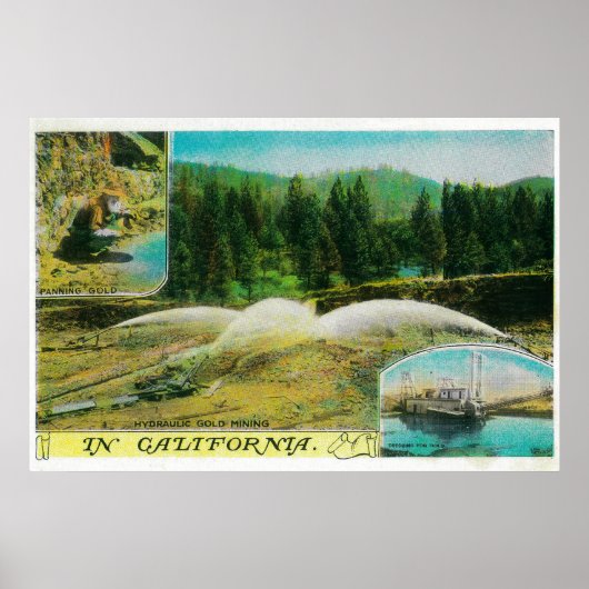 Gold Mining in California StateState Poster (Voorkant)