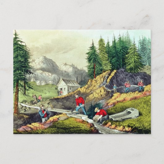 Gold Mining in Californië Briefkaart (Voorkant)