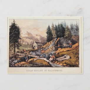 Gold Mining in Californië Briefkaart