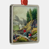 Gold Mining in Californië Metalen Ornament (Rechts)