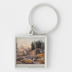 Gold Mining in Californië Sleutelhanger