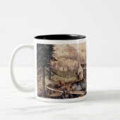 Gold Mining in Californië Tweekleurige Koffiemok (Links)
