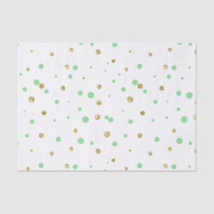 Gold Mint Faux Glitter Confetti Stippen Tissuepapier