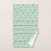 Gold Mint Geometric Triangles Boho Glam Minimum Bad Handdoek (Handdoek)