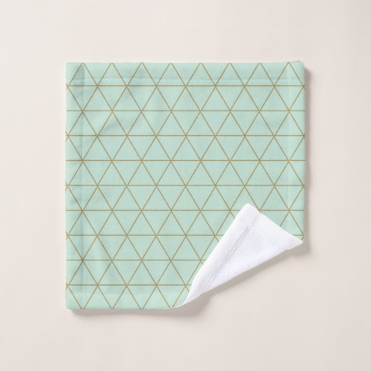 Gold Mint Geometric Triangles Boho Glam Minimum Bad Handdoek (Wasdoekje)