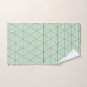 Gold Mint Geometric Triangles Boho Glam Minimum Bad Handdoek (Handdoek)
