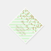 Gold Mint Green Confetti Stripes Baby shower Servetten (Hoek)