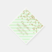 Gold Mint Green Confetti Stripes Vrijgezellenfeest Servetten (Hoek)