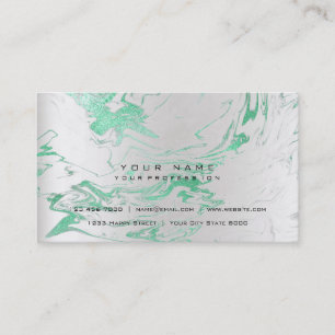 Gold Mint Green Marble Vip Parly Silver Abstract Visitekaartje