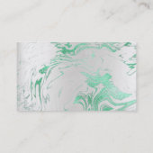 Gold Mint Green Marble Vip Parly Silver Abstract Visitekaartje (Achterkant)