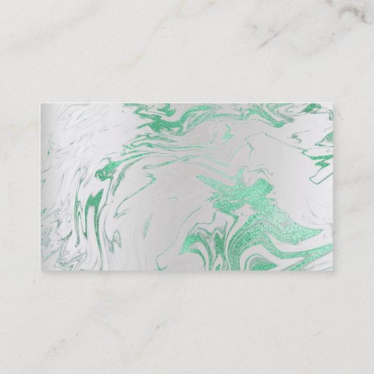 Gold Mint Green Marble Vip Parly Silver Abstract Visitekaartje (Achterkant)