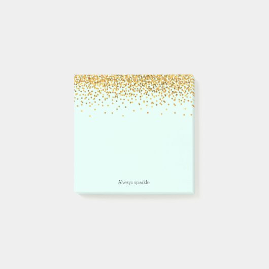 Gold Mint Sparkle Confetti Post-it® Notes (Voorkant)