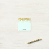 Gold Mint Sparkle Confetti Post-it® Notes (Op bureau)