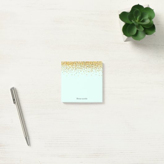 Gold Mint Sparkle Confetti Post-it® Notes (Kantoor)