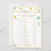 Gold Mint Star Baby shower Game Animal Gure Kaart (Voorkant)
