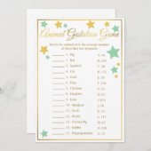 Gold Mint Star Baby shower Game Animal Gure Kaart (Voorkant / Achterkant)