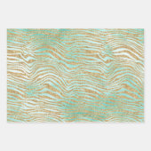 Gold Mint White Ombre Zebra Leopard Inpakpapier Vel (Voorkant 3)