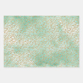 Gold Mint White Ombre Zebra Leopard Inpakpapier Vel (Voorkant 2)