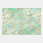 Gold Mint White Ombre Zebra Leopard Inpakpapier Vel (Voorkant)
