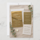 Gold Mirror Acryl bruiloft uitnodiging set | Elega (Voorkant)