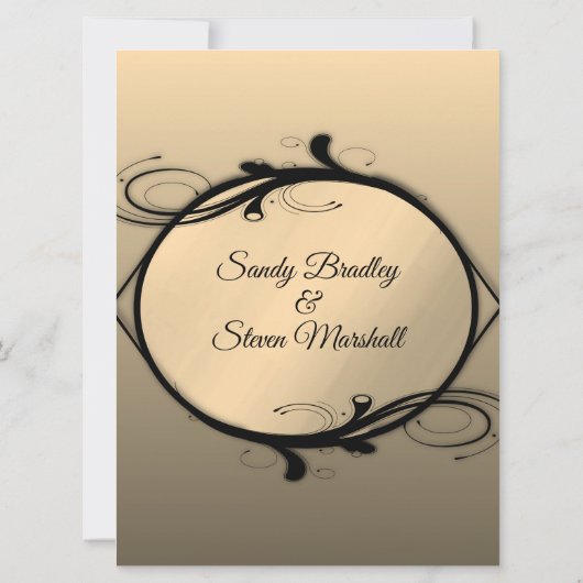 Gold Mirror Wedding Uitnodiging (Achterkant)