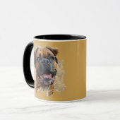 Gold Misted Marigold Black Boxer Hondenliefhebber Mok (Voorkant links)
