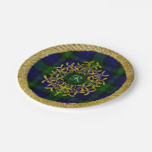 Gold Mistletoe Blackwatch Monogram Papieren Bordje (Gekanteld)