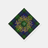 Gold Mistletoe Blackwatch Plaid Monogram Servet (Hoek)