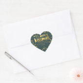Gold Mistletoe Christmas Holiday Heart Sticker (Envelop)