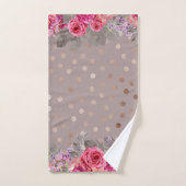 Gold Mocha Dot Floral Towel Set Bad Handdoek (Handdoek)