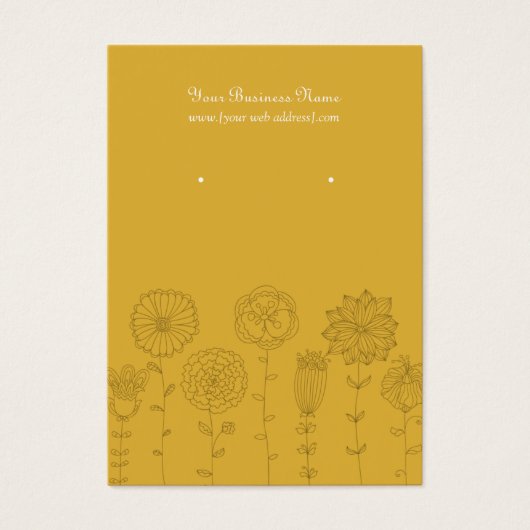 Gold Mod Flowers - Aangepaste Oorsprongskaart Visitekaartje (Voorkant)