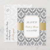 Gold Mod Wedding RSVP kaarten (Voorkant / Achterkant)