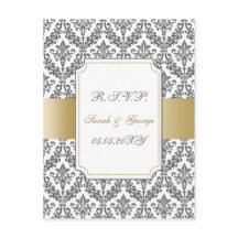 Gold Mod Wedding RSVP kaarten