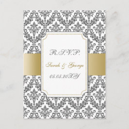 Gold Mod Wedding RSVP kaarten