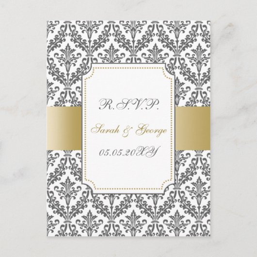 Gold Mod Wedding RSVP kaarten (Voorkant)