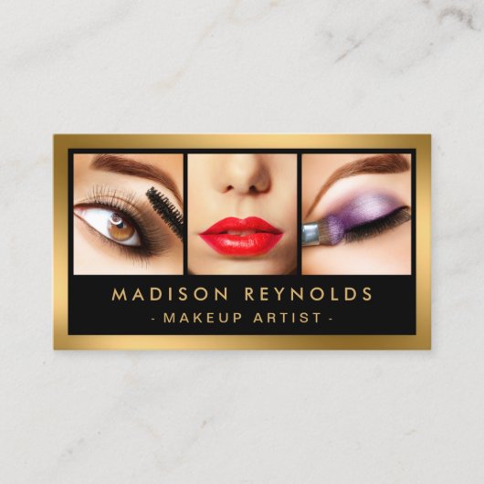 Gold Mode Makeup Artiest Photo Showcase Visitekaartje (Voorkant)