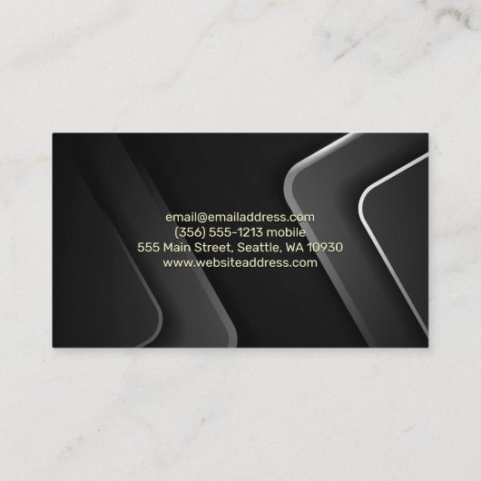 Gold-modellen | Achtergrond grijs zwart Visitekaartje (Achterkant)