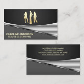 Gold-modellen | Achtergrond grijs zwart Visitekaartje (Voorkant / Achterkant)