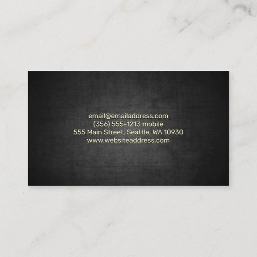 Gold-modellen | Achtergrond zwart textiel Visitekaartje (Achterkant)