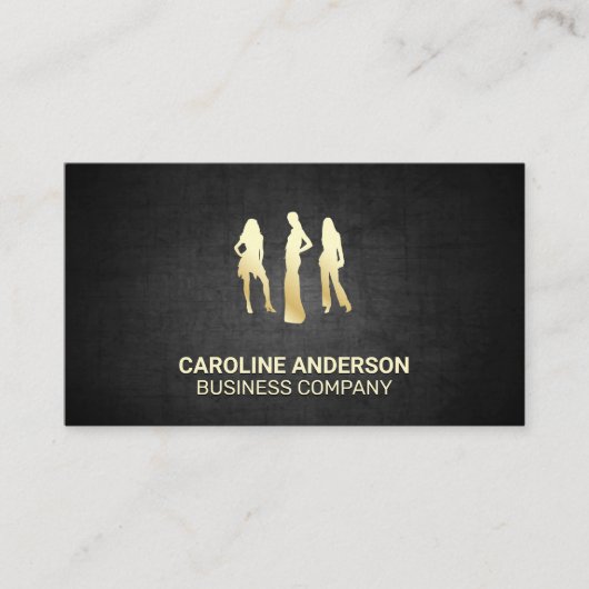 Gold-modellen | Achtergrond zwart textiel Visitekaartje (Voorkant)