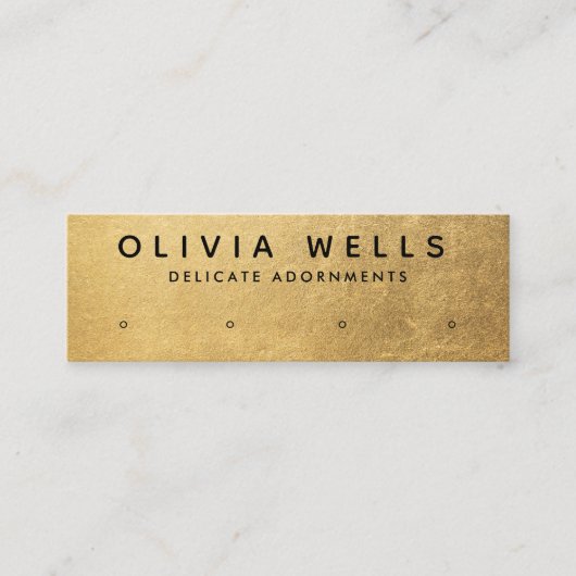 Gold Modern 4-hostbuskaart met beeldscherm Mini Mini Visitekaartje (Voorkant)