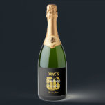 Gold Modern 50th Any Age Birthday Party Favor Sparkling Wijnetiket<br><div class="desc">Gepersonaliseerde Moderne Gouden 50e Enige Leeftijd Verjaardag Coctail Party Mousserende wijn labels</div>