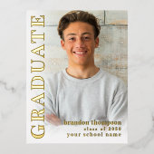 Gold Modern Afstuderen foto-uitnodiging Sjabloon (Voorkant)