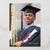 Gold Modern Afstuderen-fotosjabloon Folie Uitnodiging (Voorkant)