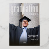 Gold Modern Afstuderen-fotosjabloon Folie Uitnodiging (Achterkant)