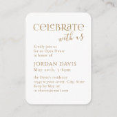 Gold Modern Arch Foto Afstuderen Aankondiging (Achterkant)